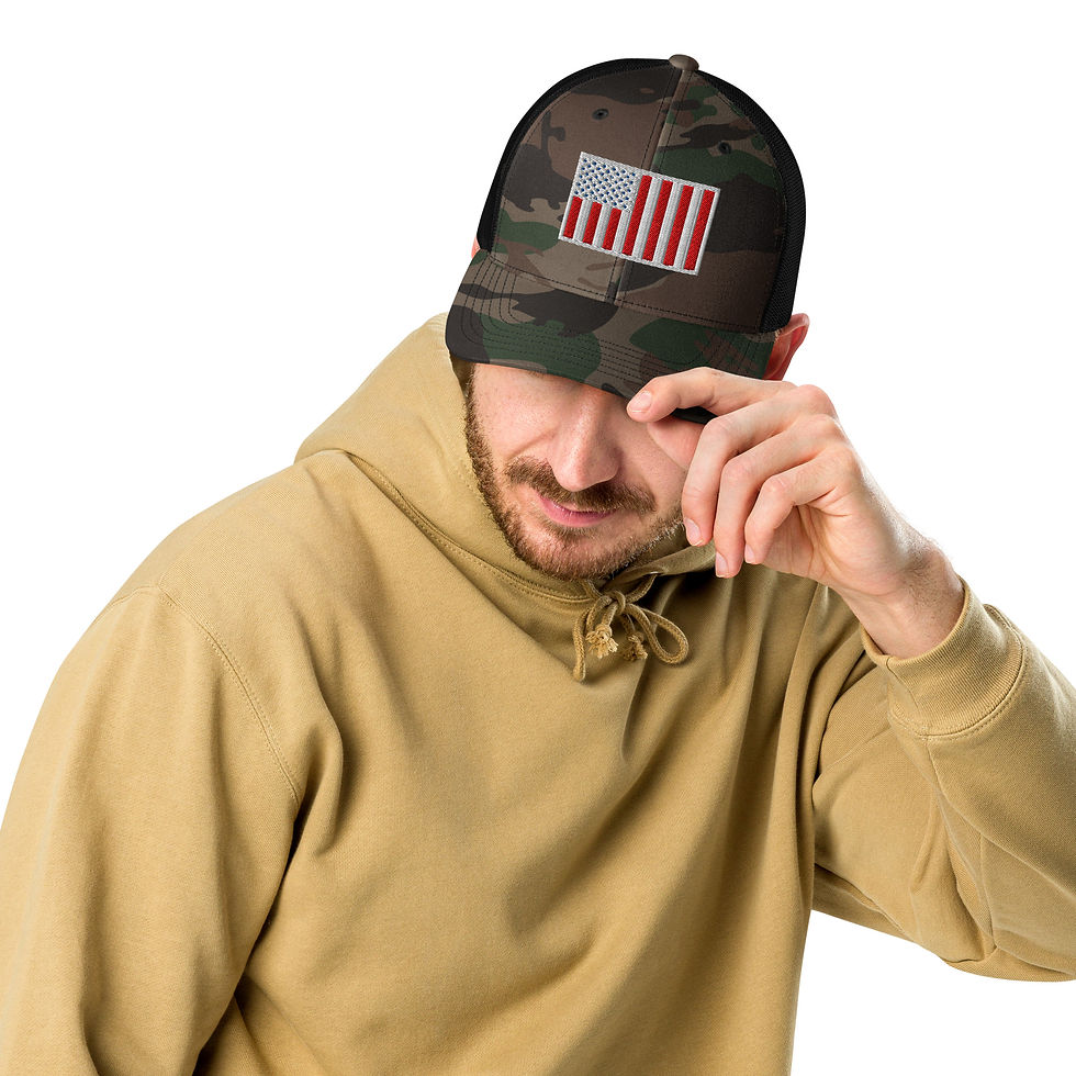 Thumbnail: Peace Flag Camouflage trucker hat