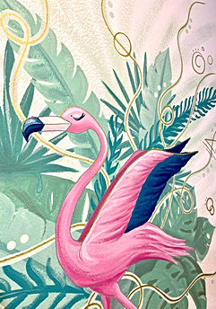 Wandmalerei Mural Malkunst auf Flamingo Wanddekoration
