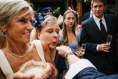 Champagne toast at elegant event