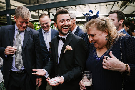 Team laughing with Rua