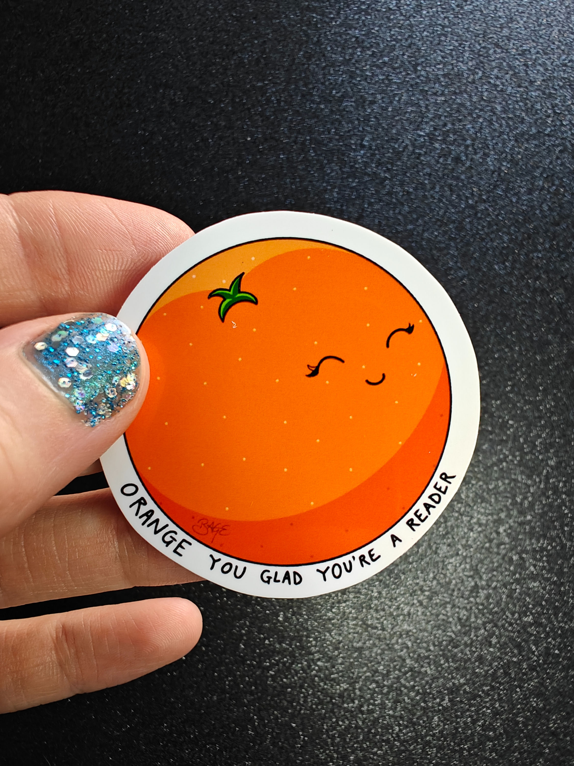 Orange You Glad You're a Reader Book-Joke Sticker
