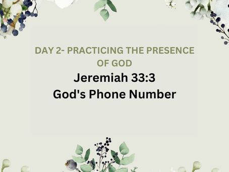 Devotional Bible Study: Jeremiah 33:3 God's Phone Number