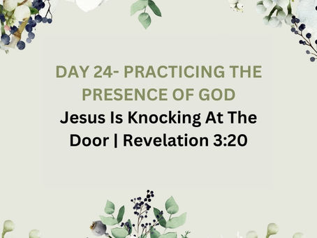 Devotional Bible Study: Jesus Is Knocking At The Door | Revelation 3:20.