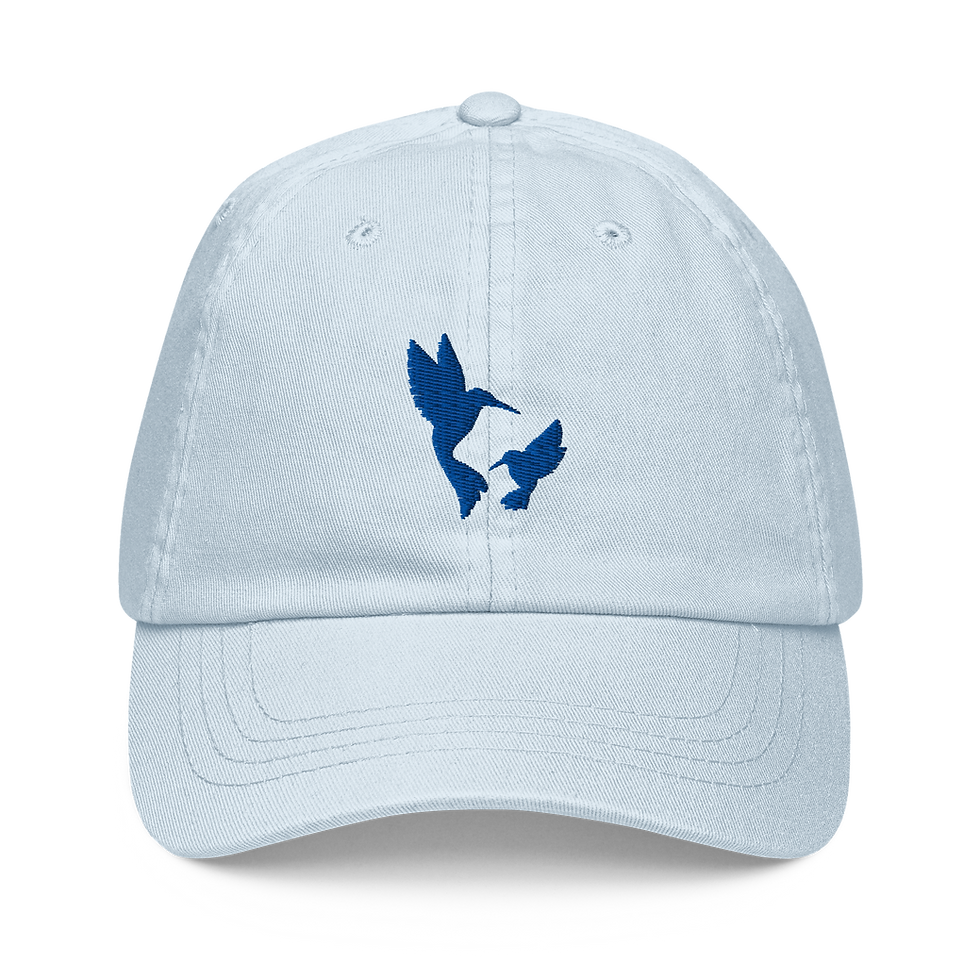 Miniaturbild: Mintfarbene Baseball Kappe Kolibri – Pastellfarbene Kappe mit Blauer bestickung 
