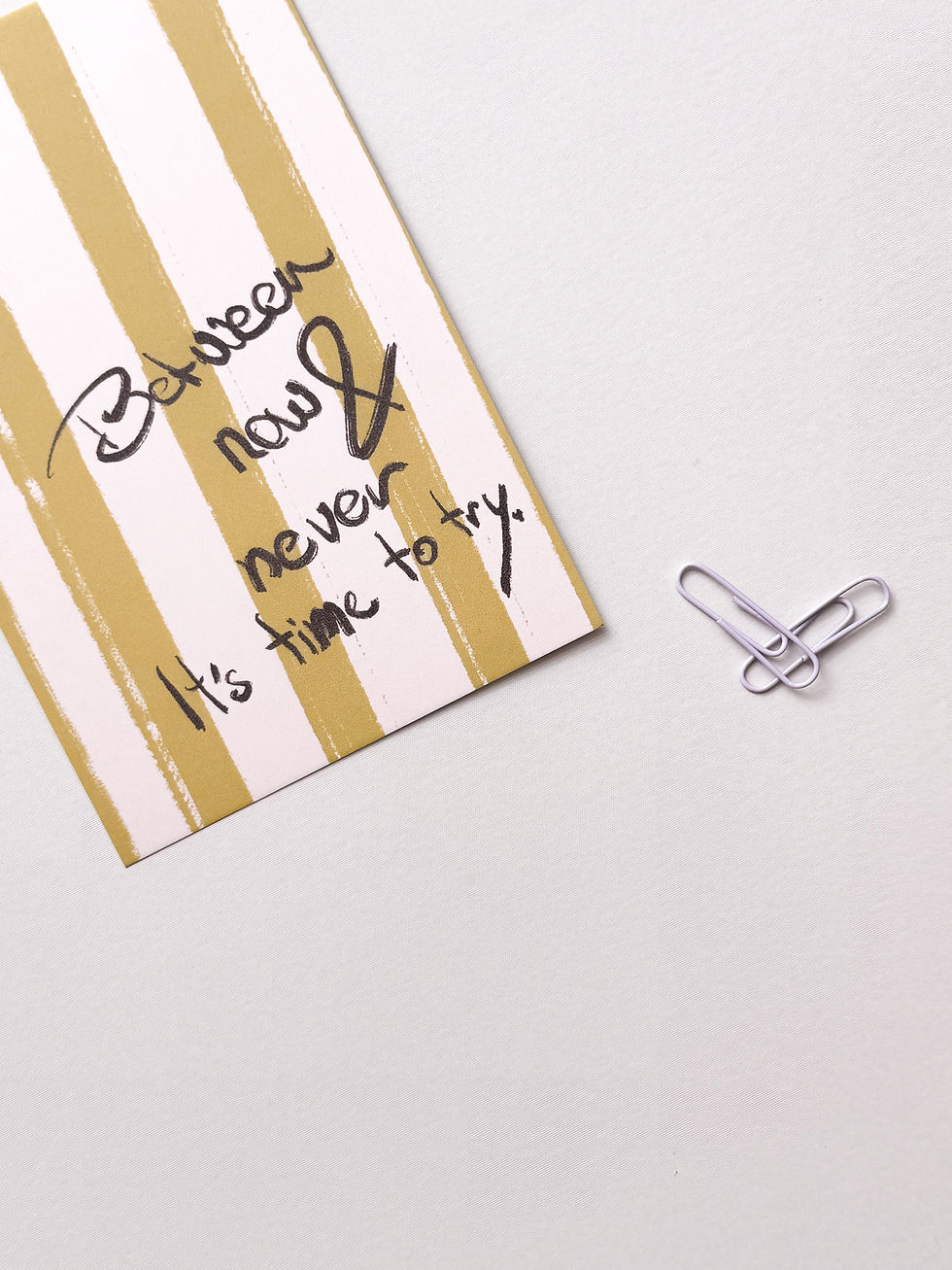 Miniaturbild: Postkarte - "Between now and never it´s time to try" Motivation Spruch