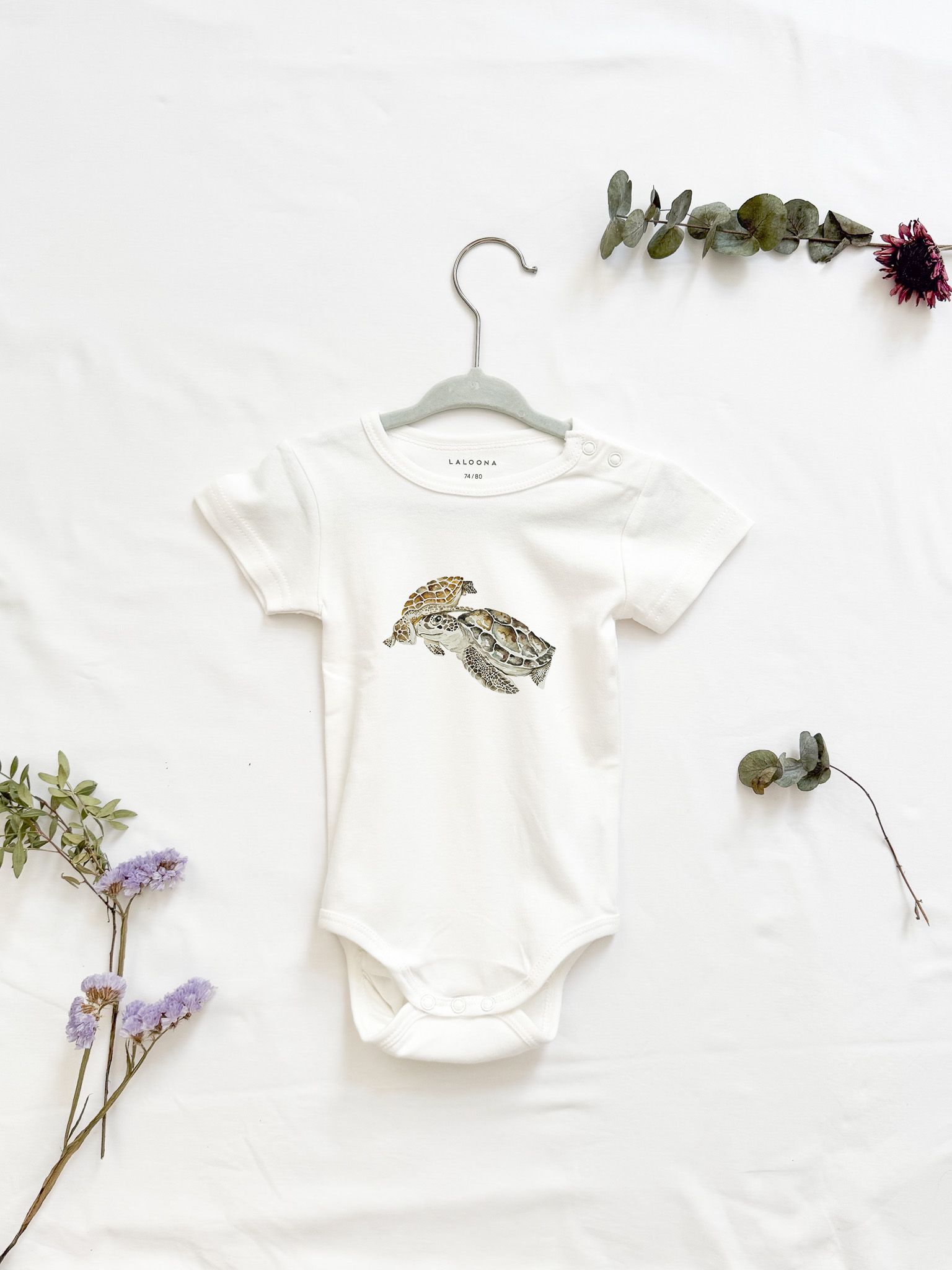 Baby Body aus 100% Baumwolle Meeresschildkröte- Body Babys Kleinkinder