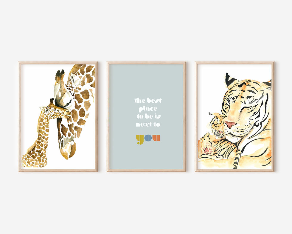 Miniaturbild: Giraffen baby Tierposter für Kinderzimmer im Safari Stil, Dschungel Kinderzimmer