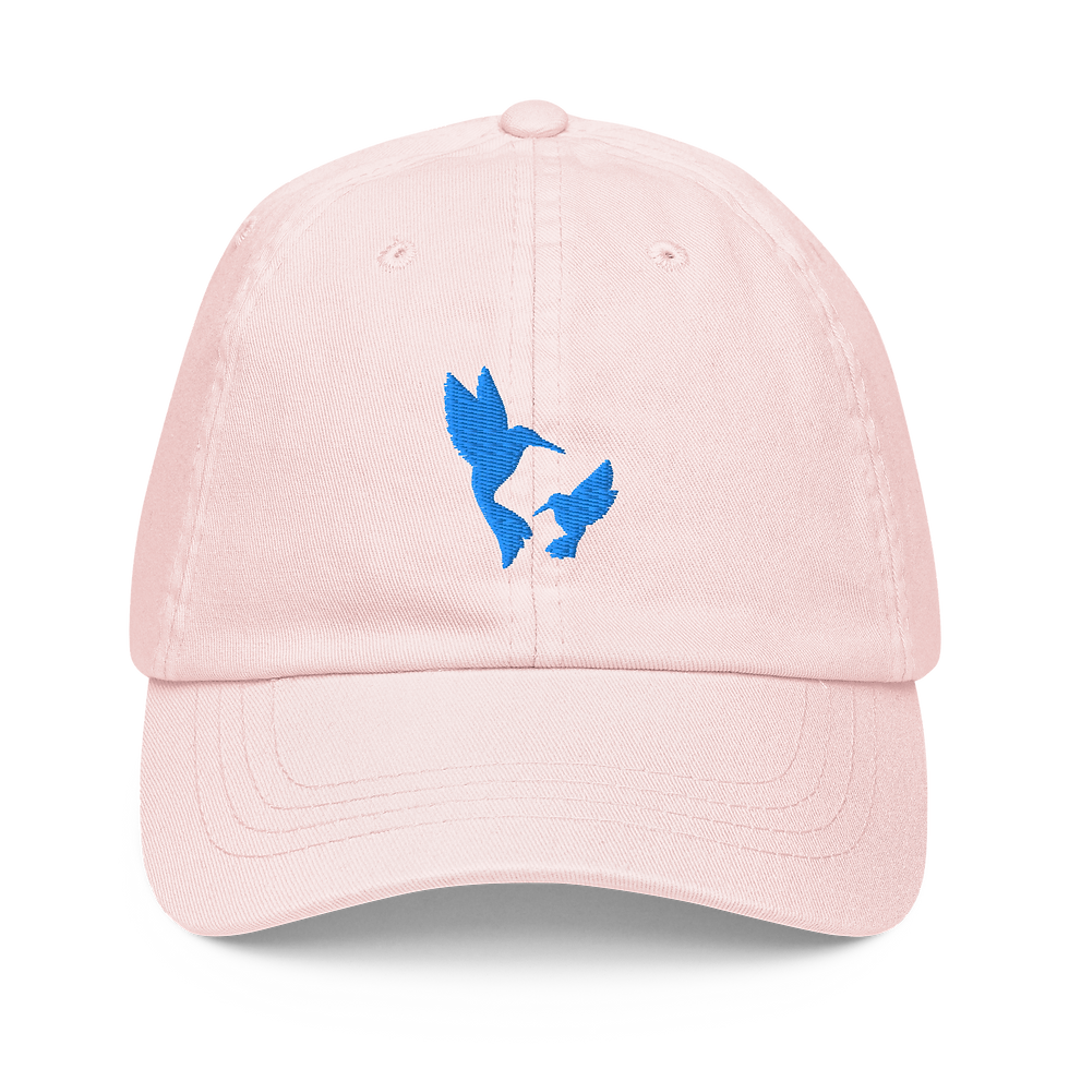 Miniaturbild: Mintfarbene Baseball Kappe Kolibri – Pastellfarbene Kappe mit Blauer bestickung 