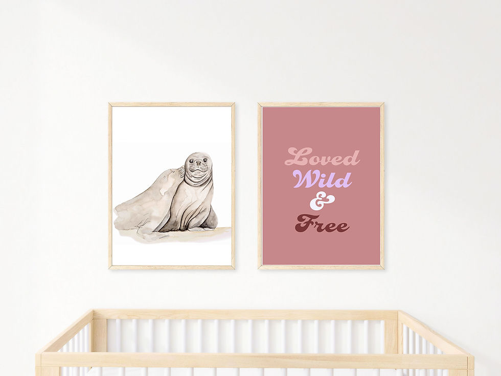 Miniaturbild: Spruch Kinderzimmer Poster-  Loved, Wild & Free