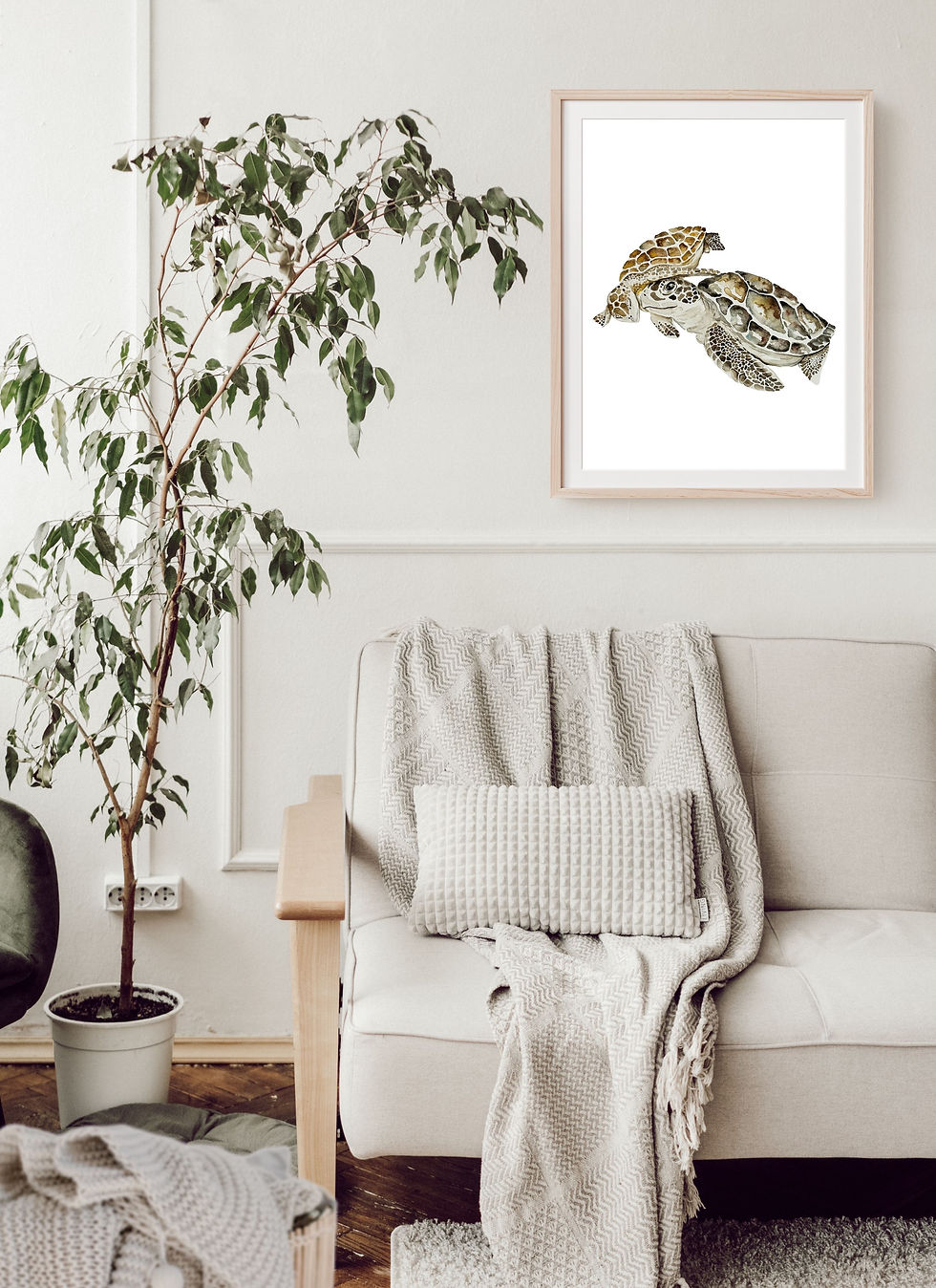 Thumbnail: Sea turtles animal picture poster for children's room sea animals turtle baby