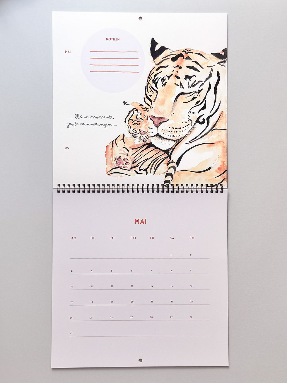 Miniaturbild: Wandkalender mit handgemalten Aquarellillustrationen