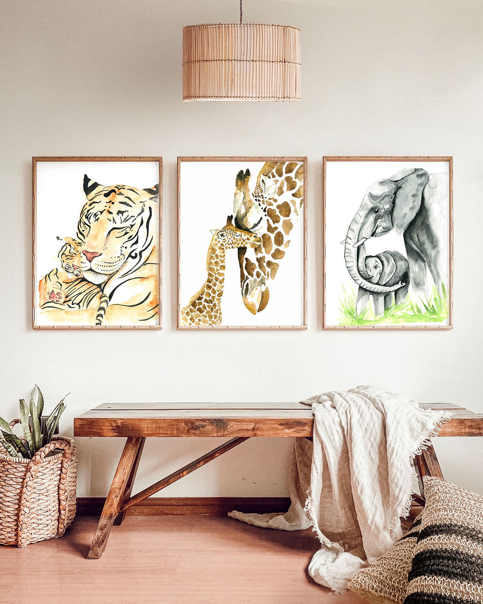 Miniaturbild: Giraffen baby Tierposter für Kinderzimmer im Safari Stil, Dschungel Kinderzimmer