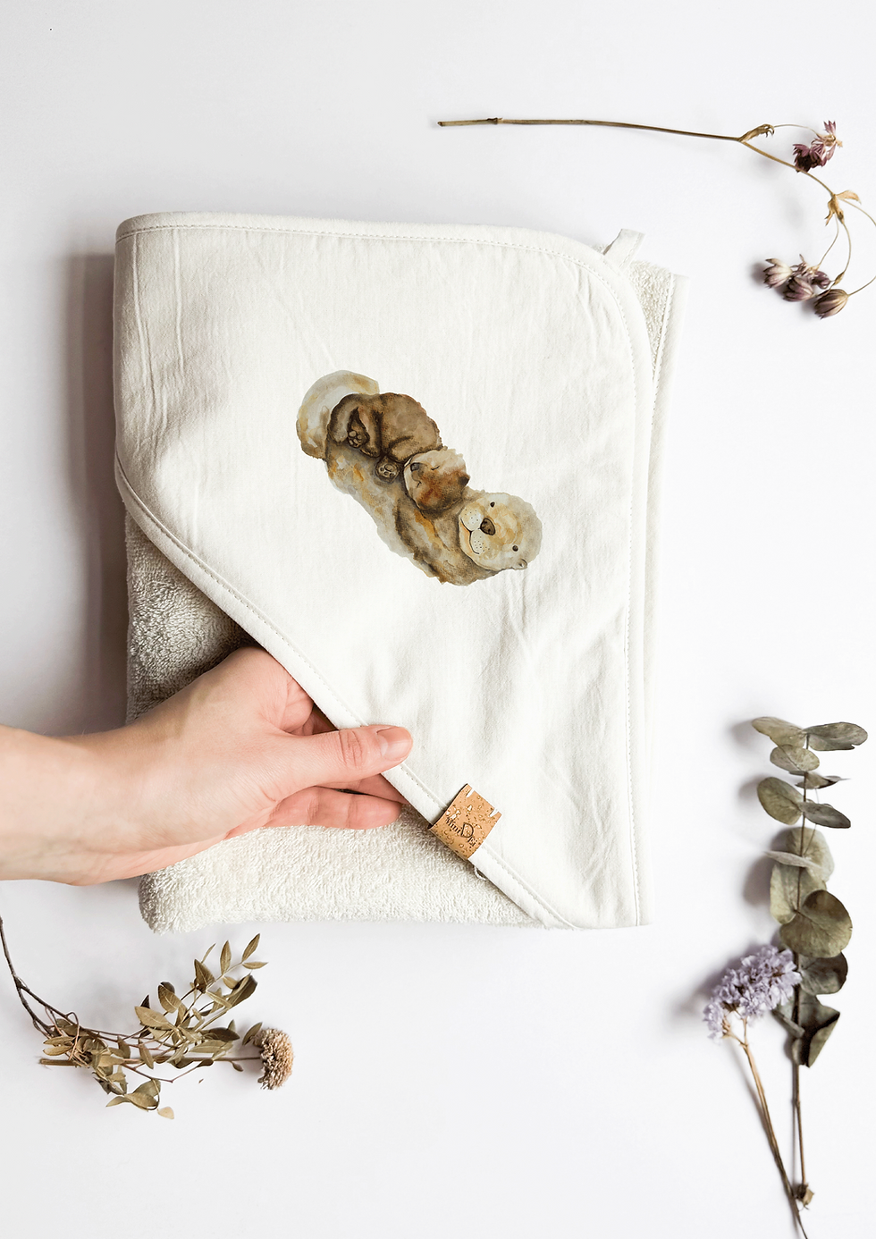 Miniaturbild: Baby Kapuzenhandtuch Otter -  100% Baumwolle Kinder Handtuch