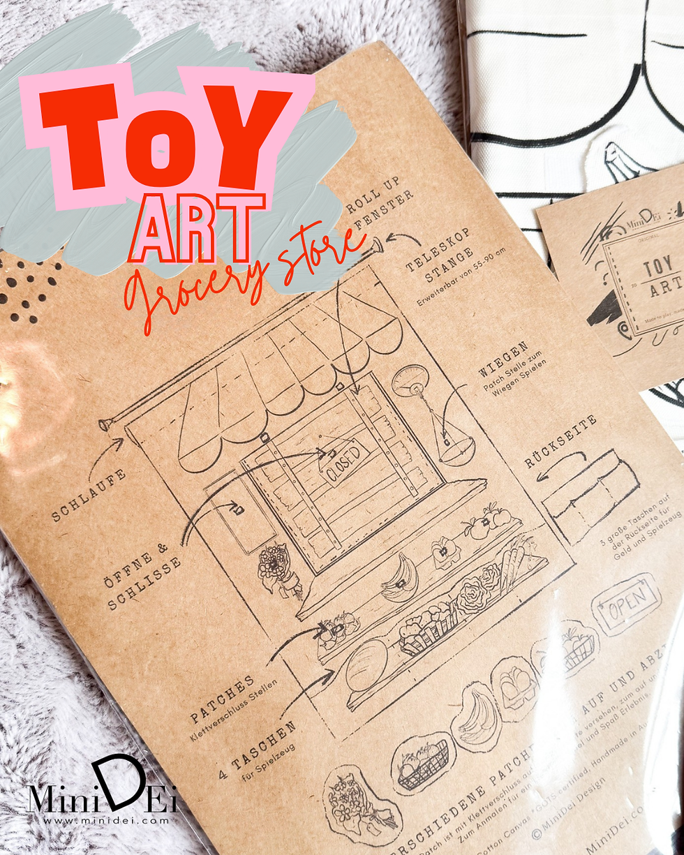 Miniaturbild: Waschbarer Stoffkaufladen zum Bemalen für Kinder – fördert Kreativität, Sprachentwicklung und mathematisches Grundverständnis