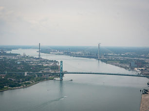 aerial view of the Gordie Howe Bridge