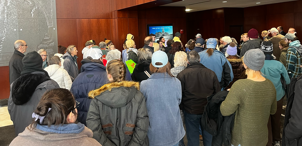 overflow crowd after senate committee hearing
