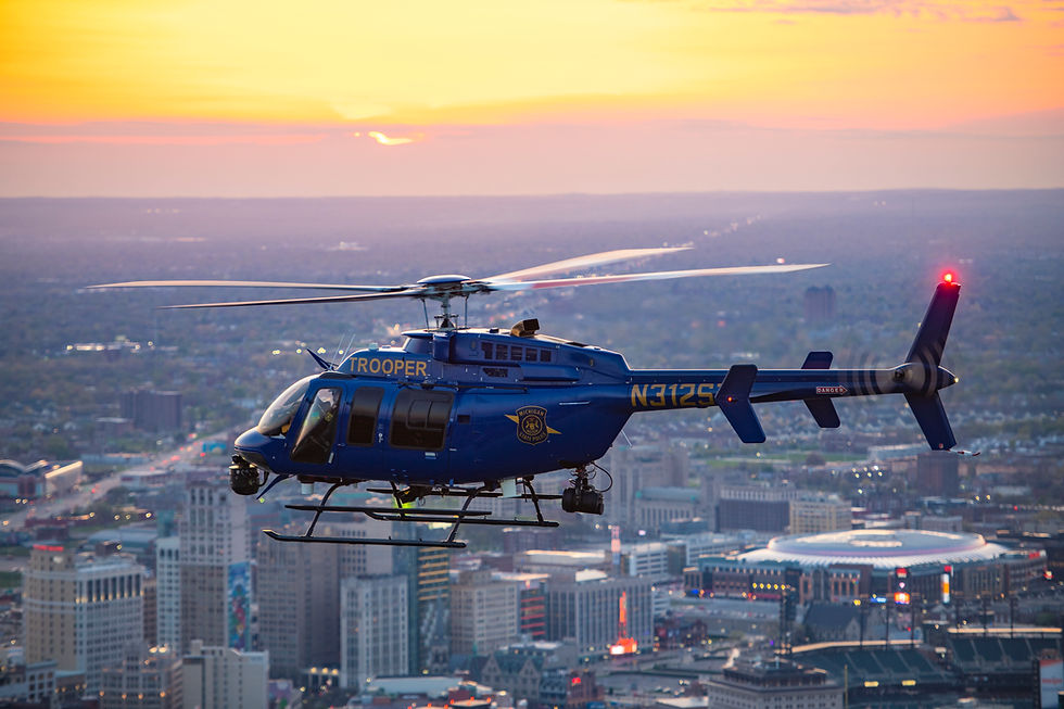 Michigan state police helicopter.
