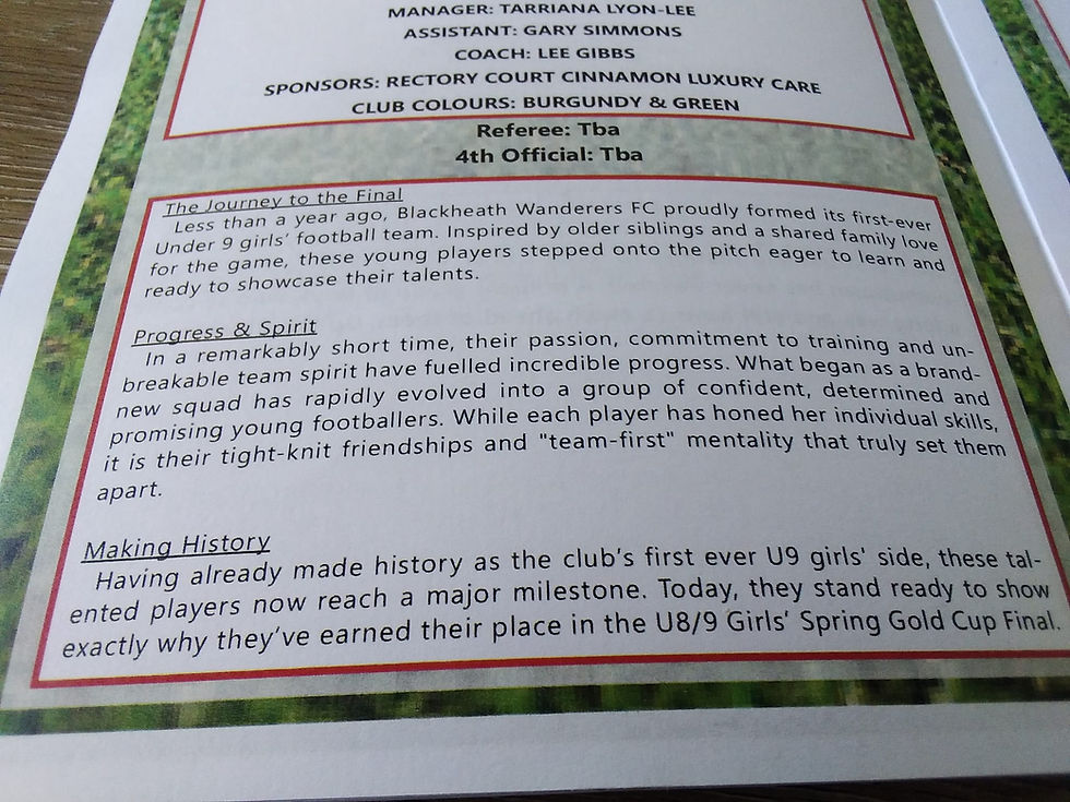 🏆 MATCH REPORT: Spring Gold Cup Final (U9s) 🏆
