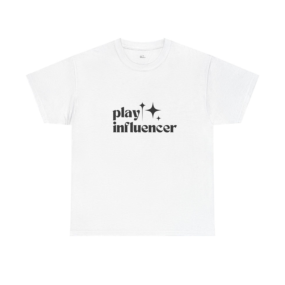 Thumbnail: Play Influencer T-Shirt — Graphic Tee with “play influencer” Text & Backbox Logo