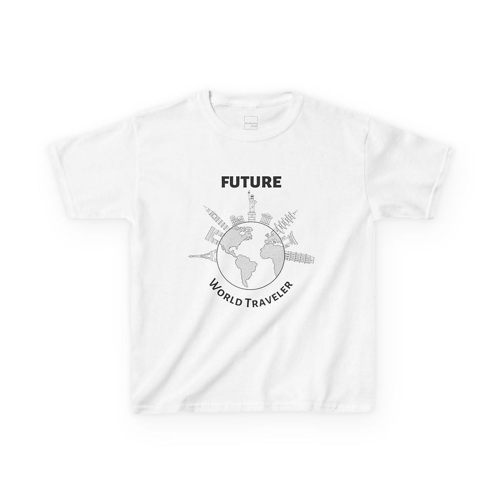 Thumbnail: Kids Tee — "Future World Traveler" Globe Graphic