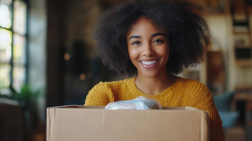 dining-room-someone-happily-unpacks-box-pulling-out-cushionwrapped-item-smiling-as-they-pr