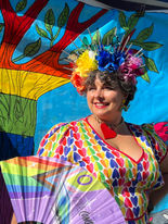 woman dressed for pride event