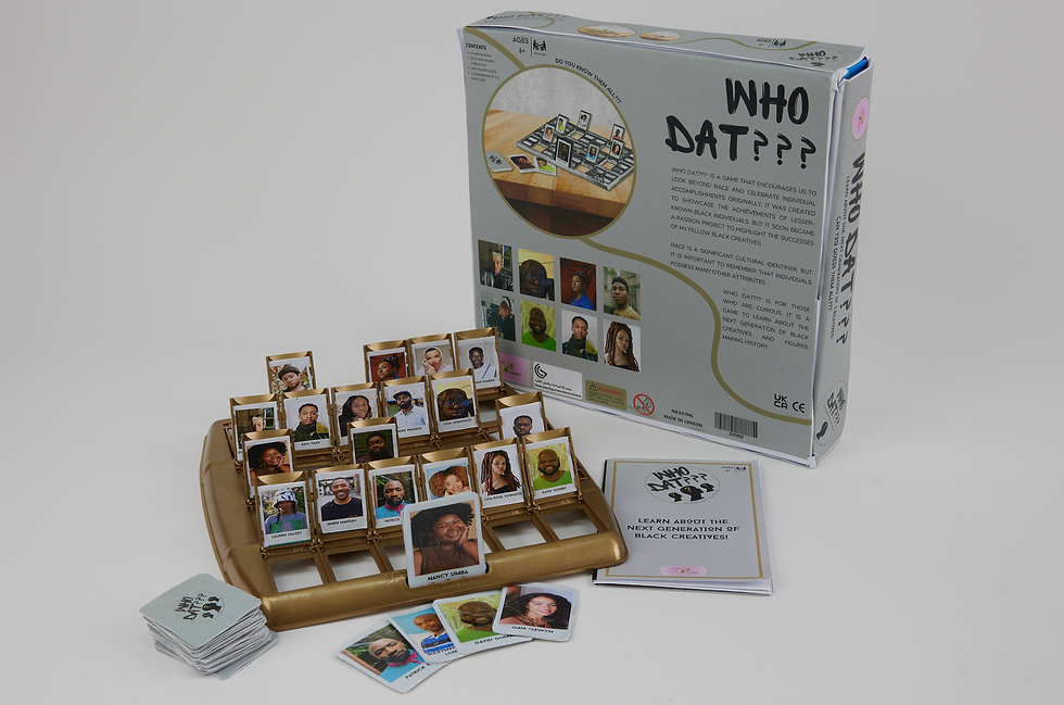 Gold game board, box, cards, and info book