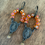 Thumbnail: Orange w/ Pink Touch Rosary Center Earrings