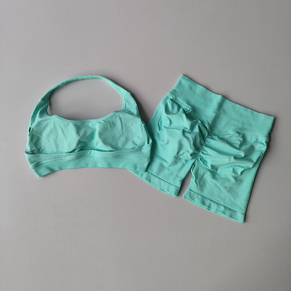 Thumbnail: Women's Halter Neck Yoga Set with Sculpting Shorts