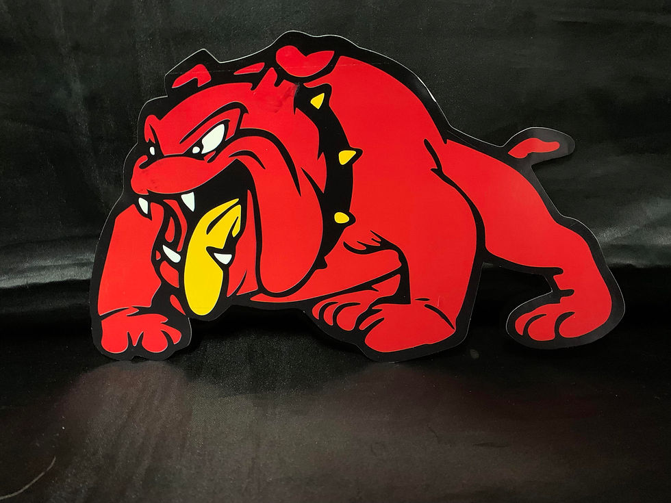 Thumbnail: Red Mack Dog Stickers (Pair)