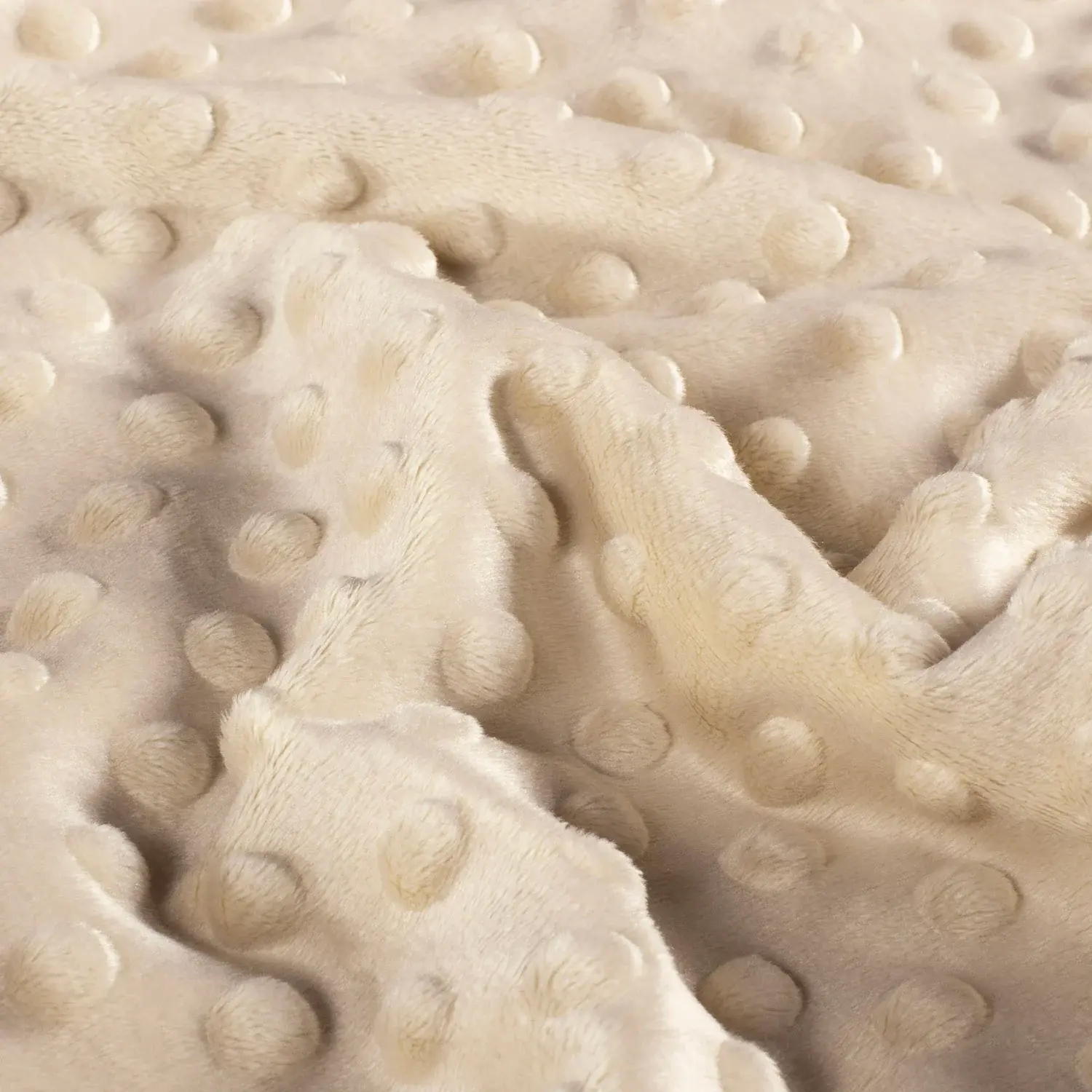 Minky à pois - Beige x50cm