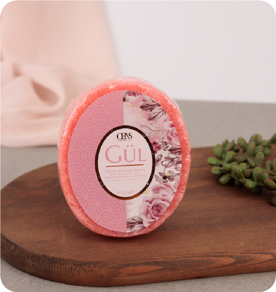 Gül süngerli sabun