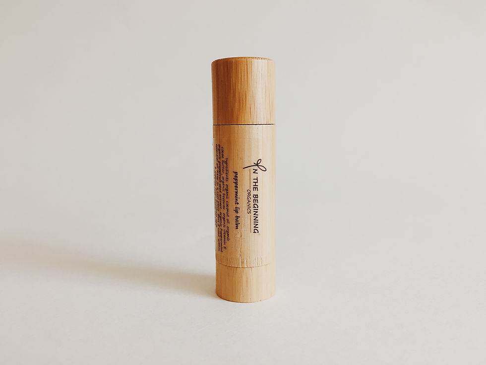 Natural Organic Peppermint lip balm-lip moisturizer-chop stick-bamboo-clean-safe beauty-healthy product-great gift