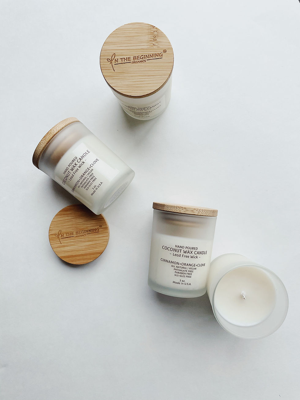 Thumbnail: Natural Coconut Wax Candle - Cinnamon, Orange, Clove (Glass Jar) 3 oz.