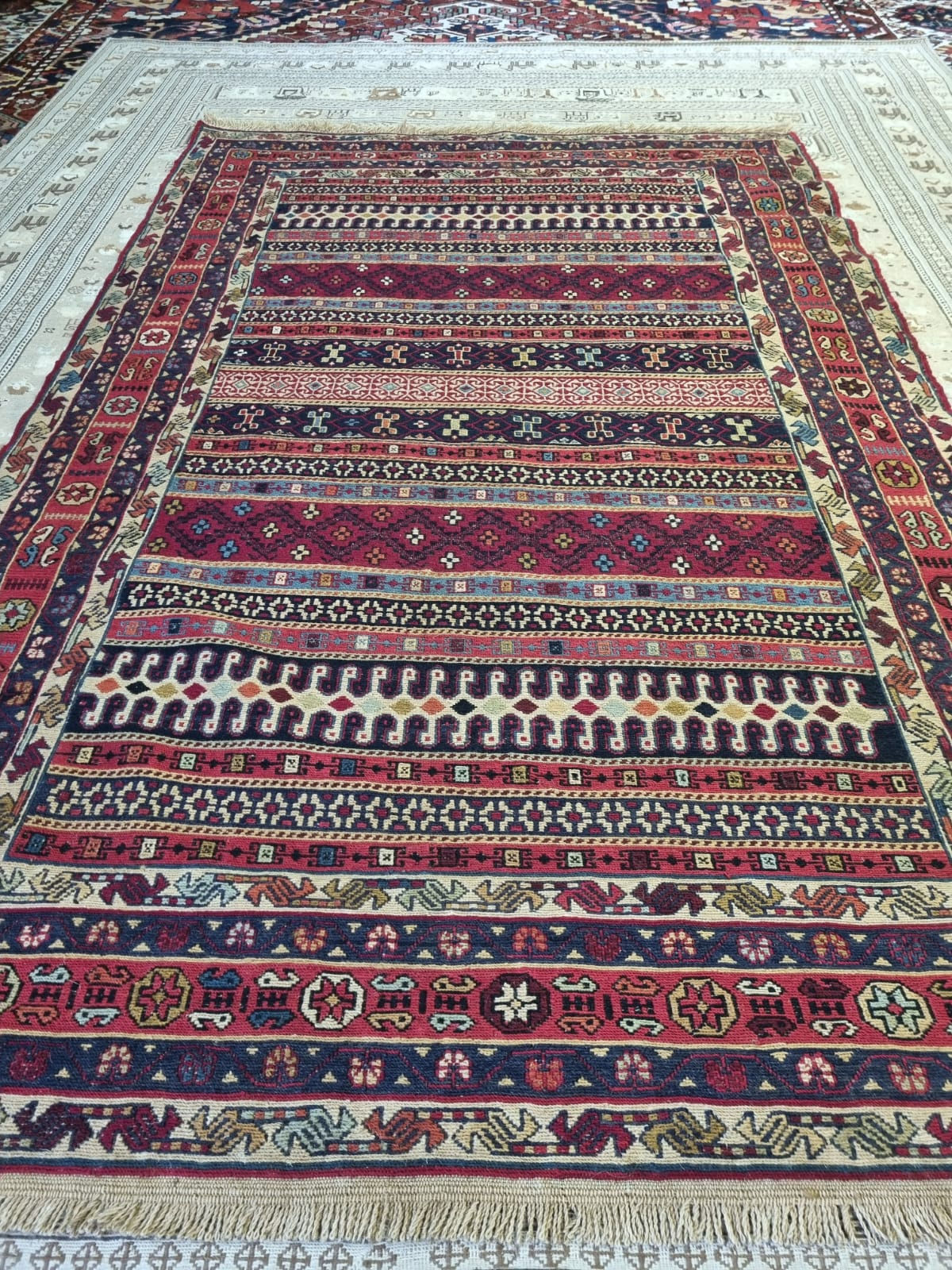 #VENDIDA#Alfombra Soumak Rahrah 1.30 cm x 2 metros