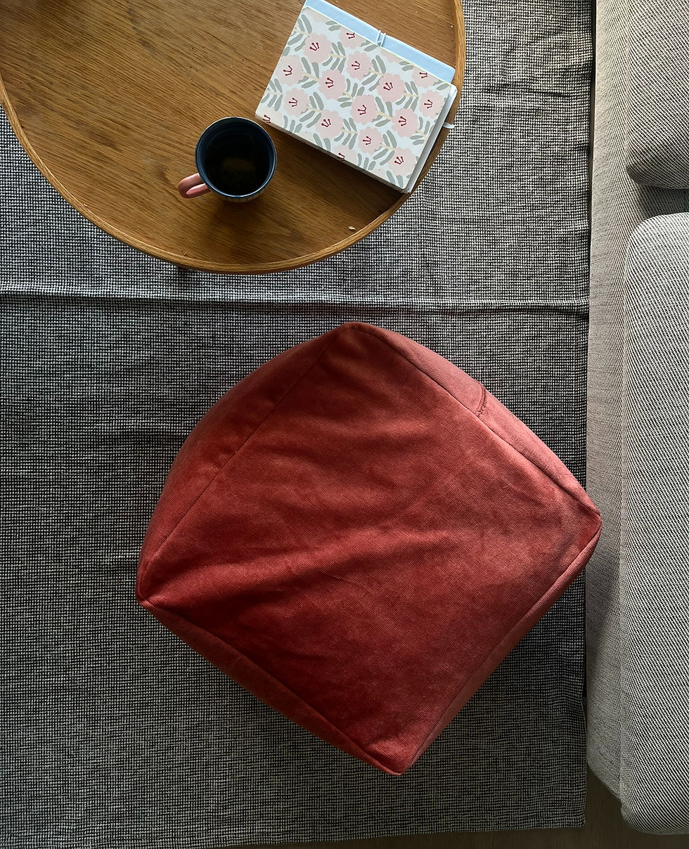 Miniature : Pouf - carré rose