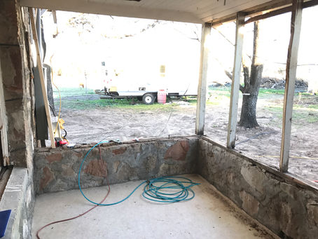 The contractor moved in! 