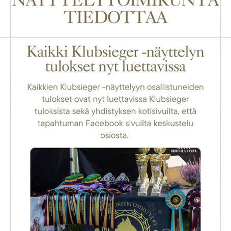 Näyttelytoimikunta tiedottaa