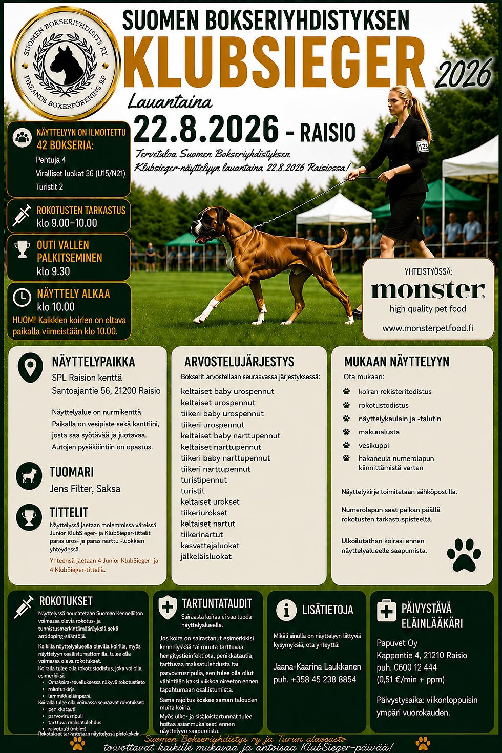 Klubsieger 2026 näyttelykirje
