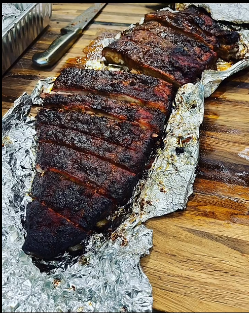 barbecue rib on a plate