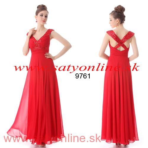 Červene spoločenské šaty9761 SKLADOM
