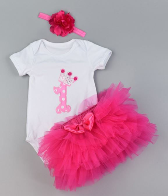 Hot Pink 1 Crown Birthday SET