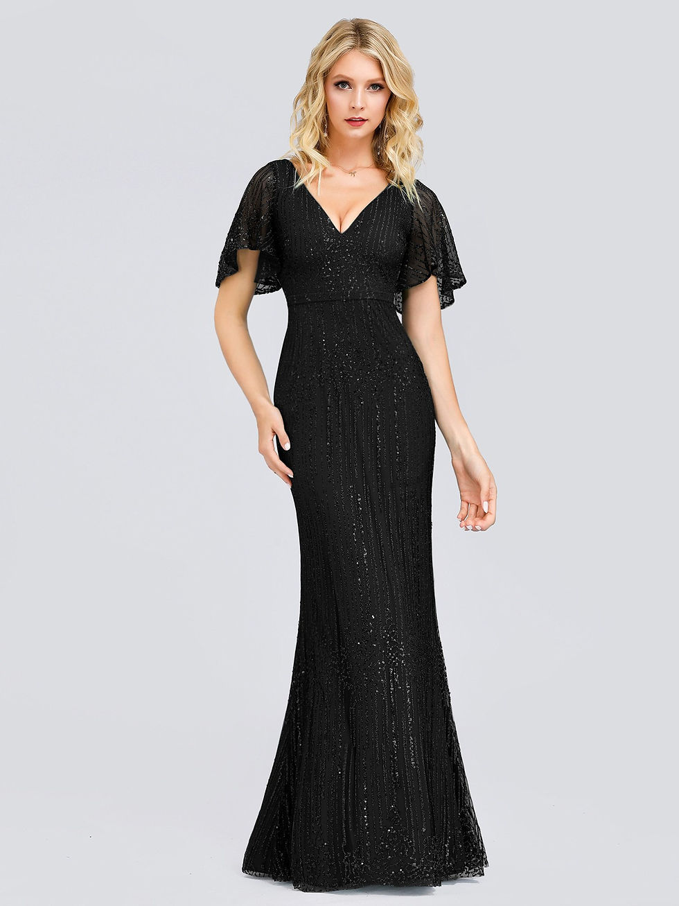 Čierne spoločenské šaty 0838 SKLADOM