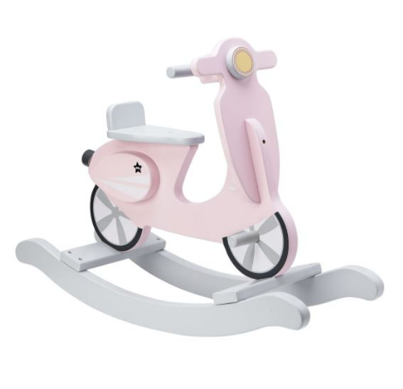 Kids Concept Hojdací Skúter Drevený Pink White