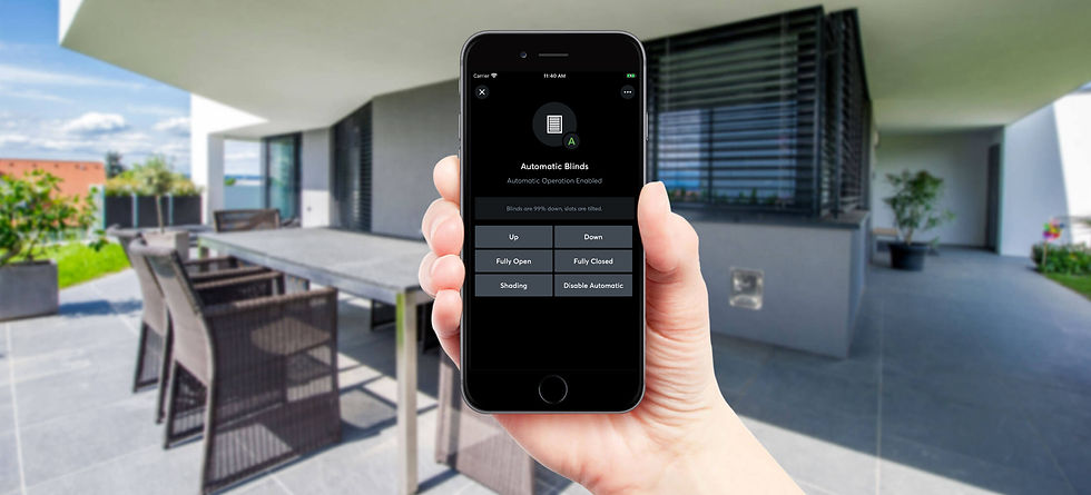 Close-up view of a smart home control panel with touchscreen