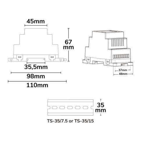 Miniaturbild: 4-Kanal PWM Dimmer 12-24V (DALI)