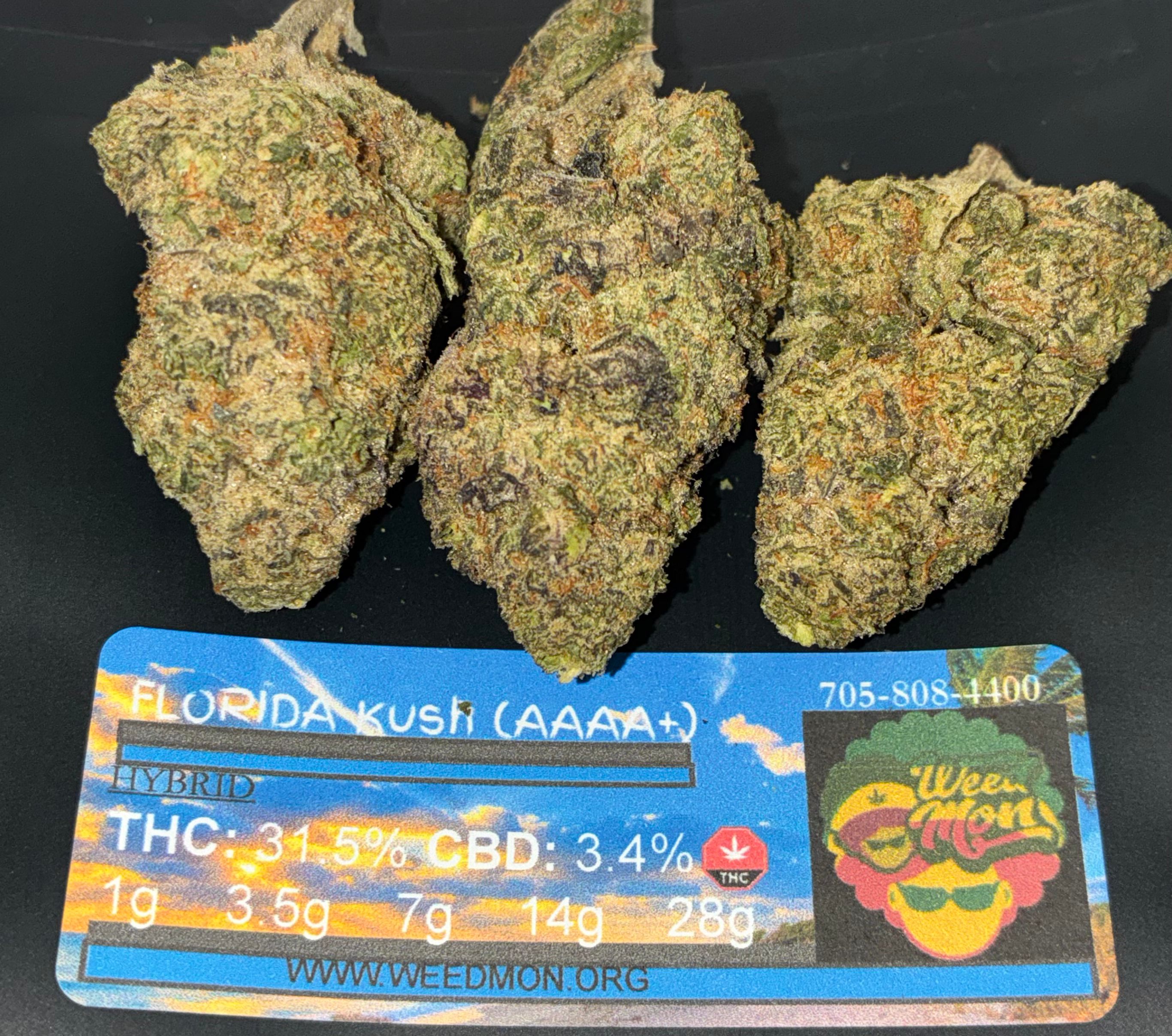 Florida Kush (AAAA) THC: 31% CBD: 2.2%