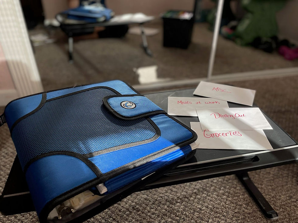 Binder and envelopes for managing money