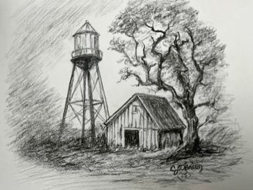 " Water Tower at Dusk"