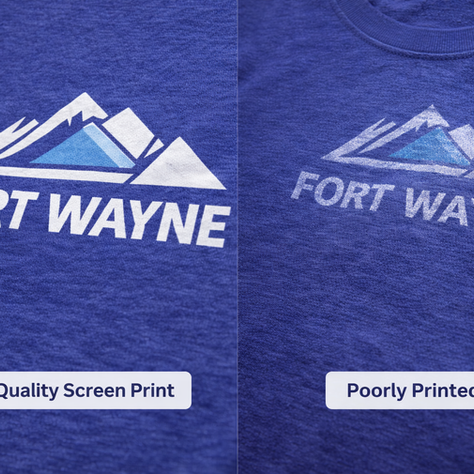 Custom Fort Wayne shirt design printed using screen printing